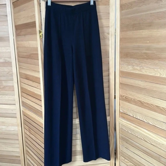 Sezane Navy Wide-Leg Pants - Picture 3 of 4